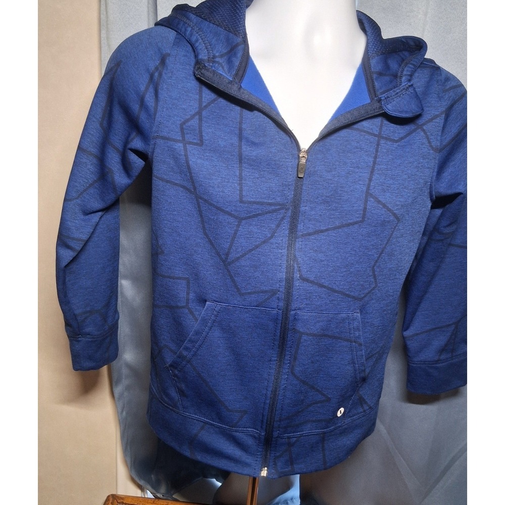 Xersion Boys Blue Geometric Full Zip Hoodie Activewear Jacket Size M 10/12